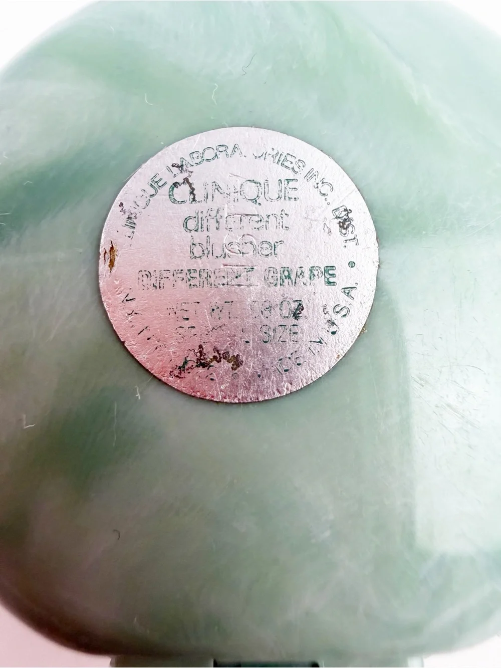 Vtg Clinique Different Blusher Different Grape Green Marble Compact .08oz New